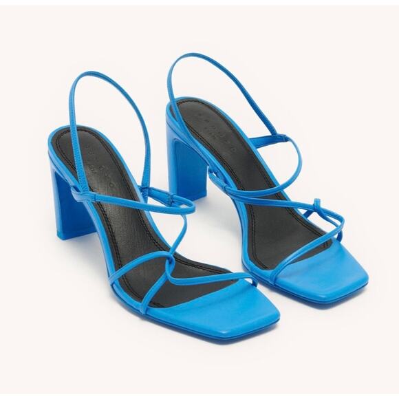 NEW NIB Sandro size FR 36/ 5.5 Electric Blue Leather Heel - Picture 1 of 13